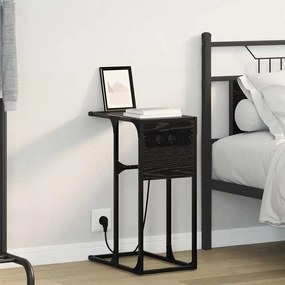 vidaXL Κομοδίνο Μαύρη δρυς 41.5 x 26 x 60.5 εκ Επεξεργασμένο ξύλο