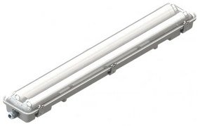 Γραμμικό Φωτιστικό 2x120cm T8 LED 1 Άκρου IP65 Stegano Γκρι 36-000090 GK 36-000090 Γκρι