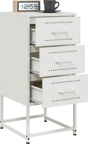 vidaXL Κομοδίνο Λευκό 36 x 39 x 78 εκ. από Χάλυβα