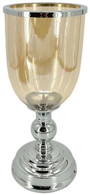 Κηροπήγιο Κύπελλο 15-00-23966 Φ16x40,5cm Silver Marhome Metal, Glass