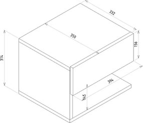 Κομοδίνο ArteLibre ABELL Φυσικό Μοριοσανίδα/Μελαμίνη 40x35x32cm