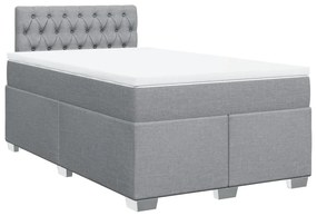 vidaXL Κρεβάτι Boxspring με Στρώμα Ανοιχτό Γκρι 120x190 εκ. Υφασμάτινο