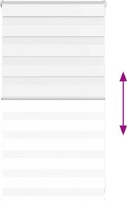 vidaXL Ζέβρα τυφλή Λευκό Πλάτος υφάσματος 65,9 εκ. Πολυεστέρας