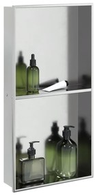 vidaXL Εσοχή Ντους Βουρστ. Ασήμι 32x62x9 εκ. Αν. Ατσάλι