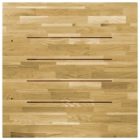 vidaXL Επιφάνεια Τραπεζιού Τετράγωνη 23 χιλ 80x80 εκ Μασίφ Ξύλο Δρυός