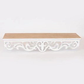 Estheti Ραφιέρα Ξύλινη 59x15x11.5cm Φυσικό-Λευκό 750-30014