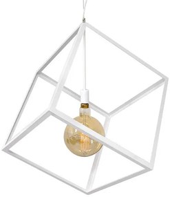Κρεμαστό Φωτιστικό Οροφής Λευκό Πλέγμα CUBE 01675 Globostar-1675-Λευκό 01675