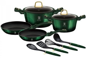 Σετ Μαγειρικής Berlinger Haus 10 τμχ Metallic Emerald Green With Black Shadow BH-7039