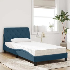 vidaXL Κρεβάτι με Στρώμα Μπλε 100x200 εκ. Βελούδινος