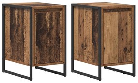 vidaXL Κομοδίνο 2 pcs Παλιό Ξύλο 39,5 x 30 x 50 εκ Επεξεργασμένο ξύλο