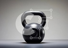Intra Συλλεκτικό Ξύλινο Παζλ Plywood  4mm - Μαύρο Kettlebell σε μινιμαλιστικό φόντο Σε Ξύλινο Κουτί - Διαστάσεις: 10x10 cm – 25 κομμάτια