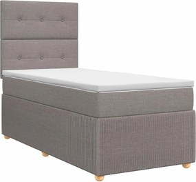 vidaXL Κρεβάτι box spring με στρώμα Taupe 90 x 190 cm Ύφασμα