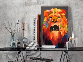 Πίνακας για να τον ζωγραφίζεις - Colourful Lion (Large) 40x60