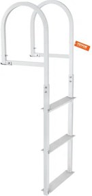 VEVOR Aluminum Dock Ladder Boat Dock Ladder Removable 3 Steps with 500lbs Load