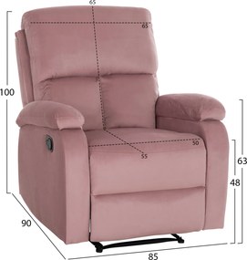ΠΟΛΥΘΡΟΝΑ RELAX DIONI HM3296.02 ΡΟΖ ΒΕΛΟΥΔΟ 85x90x100Υεκ.