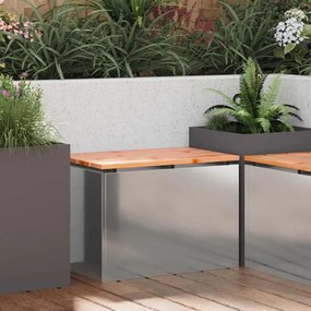 vidaXL Παγκάκι κήπου Ασημί 60 x 40 x 43 εκ Γαλβανισμένος χάλυβας