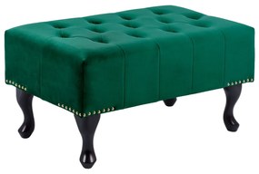Ταμπουρέ T.Chesterfield Emma Κυπαρίσσι Βελούδο-Μαύρα Πόδια 80x45x40Υ εκ.