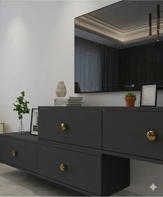 Stewehome Σετ 2 τεμαχίων επιτοίχια μοντέρνα βάση τηλεόρασης 120x30x30 cm
