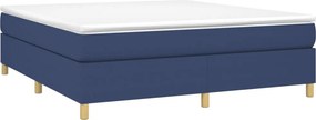 vidaXL Κρεβάτι Boxspring με Στρώμα Μπλε 180x200 εκ. Υφασμάτινο
