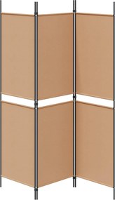 vidaXL 3-Panel Room Divider Μπεζ 150 x 180 cm Ύφασμα