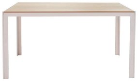 Τραπέζι Nares αλουμίνιο λευκό-plywood φυσικό 140x80x72.5εκ 140x80x72.5 εκ.