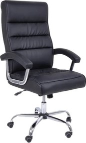 BF5850 Πολυθρόνα Διευθυντή Μέταλλο Χρώμιο, PU Μαύρο   1τμχ