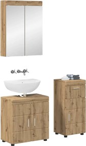 vidaXL Σετ Επίπλων Μπάνιου TULUM Artisan Oak Επεξεργασμένο ξύλο