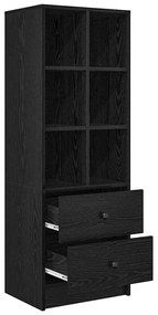 vidaXL Highboard Μαύρη δρυς 45.5 x 34 x 127 εκ Επεξεργασμένο ξύλο