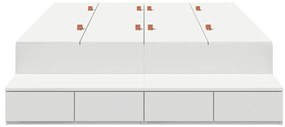 vidaXL Κρεβάτι με αποθηκευτικό χώρο Λευκό 236.5 x 120 x 31.5 εκατοστά