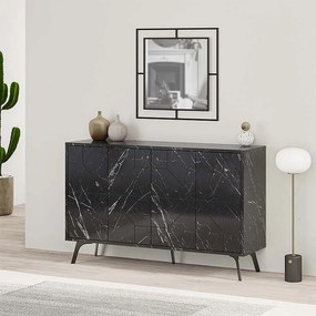 Μπουφές Dune Megapap χρώμα μαύρο εφέ μαρμάρου 123x35x77,4εκ.