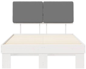 vidaXL Σκελετός Κρεβατιού με Επενδεδυμένο Κεφαλάρι Ανοιχτό γκρι