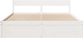 vidaXL Σκελετός Κρεβ. Χωρίς Στρώμα Λευκό 180x200 εκ Μασίφ Πεύκο