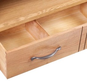 vidaXL Έπιπλο Τηλεόρασης με Συρτάρι 88 x 42 x 46 εκ. Μασίφ Ξύλο Δρυός