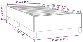 Πλαίσιο Κρεβατιού Σκούρο Μπλε 80x200 εκ. Βελούδινο - Μπλε