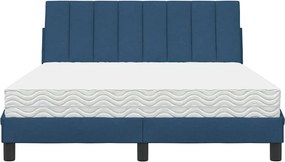 VidaXL Κρεβάτι με Στρώμα Hanko Μπλε 140x200 εκ. Υφασμάτινο