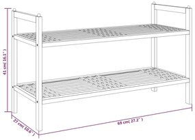 vidaXL Παπουτσοθήκη 69 x 27 x 41 εκ. από Μασίφ Ξύλο Καρυδιάς