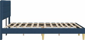 vidaXL Σκελετός Κρεβατιού Μπλε 140 x 200 cm Ύφασμα