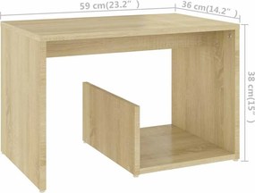 vidaXL Τραπεζάκι Βοηθητικό Sonoma Δρυς 59 x 36 x 38 εκ. από Επεξ. Ξύλο