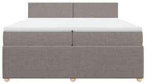 vidaXL Κρεβάτι Boxspring με Στρώμα Taupe 200x200 εκ. Υφασμάτινο
