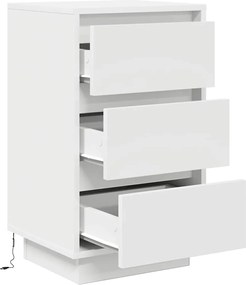 vidaXL Κομοδίνο με φώτα LED Λευκό 38x34x65 cm
