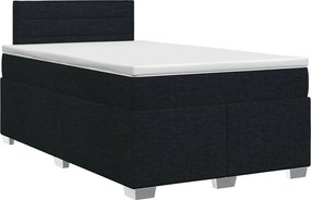 vidaXL Κρεβάτι box spring με στρώμα Μαύρο 120 x 190 cm Ύφασμα