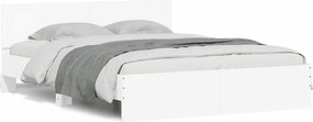 vidaXL Κρεβάτι με Κεφαλάρι Λευκό 152 x 203 cm Επεξεργασμένο ξύλο