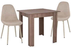 Σετ τραπεζαρίας C11619.07 3 τμχ σε Sonama oak και Μπέζ ύφασμα