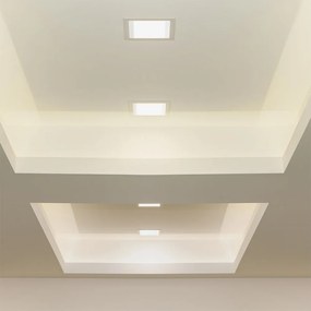 V-TAC LED panel χωνευτό 12W 6400K Ψυχρό λευκό Τετράγωνο γυάλινο