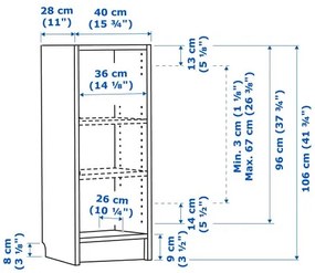 BILLY βιβλιοθήκη, 40x28x106 cm 105.086.25