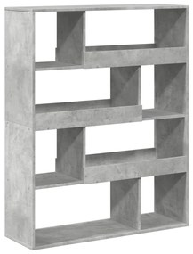 vidaXL Βιβλιοθήκη Γκρι Σκυροδέματος 100x33x125,5 εκ. Επεξεργ. Ξύλο