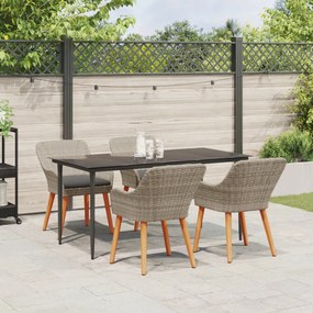 vidaXL Σετ τραπεζαρίας 5 pcs Ανοιχτό γκρι και Μαύρο Large