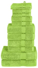 vidaXL Σετ Πετσετών Premium 12 Τεμαχίων SOLUND Πράσινο Μήλου 600 γρ./μ²