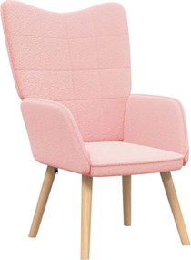 vidaXL Πολυθρόνα Ροζ 62 x 67 x 95,5 εκ Υφάσματος Sherpa