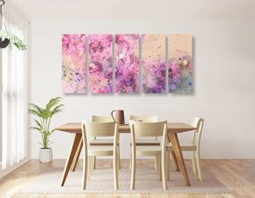5 μέρη εικόνα ροζ κλαδί λουλουδιών - 200x100
